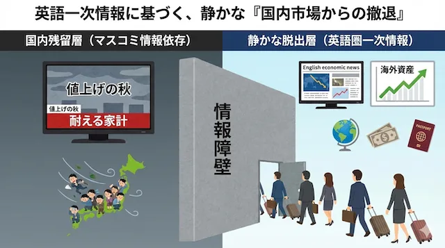 価格と価値のバランスが崩れ、購買の納得感が喪失した現状と、それに対する解としてAIが提案する「所有しない最適化」の未来を、上下の構図で表現。